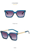 2021 New Fashion Cat Eye Sunglasses Women Men Leopard Black Gradient Lens Metal Luxury Frame Brand Designer Square Sunglasses