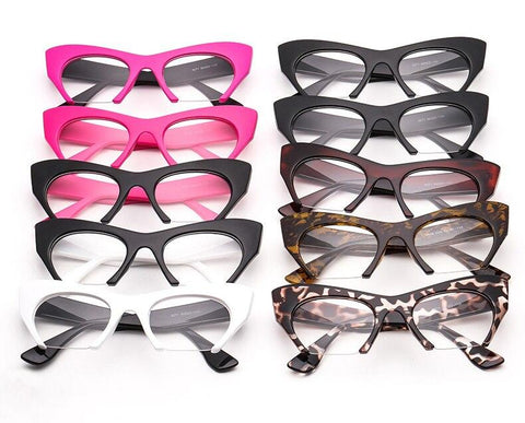 Fashion Retro Half frame Cat eye Women Glasses Frame Can Be Equipped with Myopia Prescription Lens Men Glasses Frame