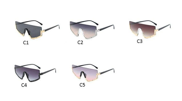 Vintage Luxury Gradient oversized  Women Metal Frame Driving sunglasses