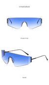 Trend One Piece Rimless Sunglasses Women Men Brand Designer Oversized Goggle Sun Glasses For Men UV400 Eyeglasses