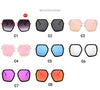 Oversized Women's  Brand Designer Vintage Shiny Black Square Sun Glasses