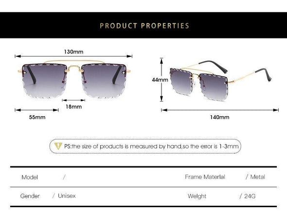 Vintage Women Sunglasses Cutting Lens Gradient Glasses Lace Rectangle Sun Glasses For Ladies Metal Frame Lunette