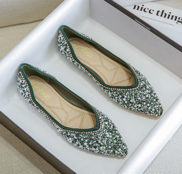 Zoloss Rhinestone Flat Bling Diamonds Bridal Shoes