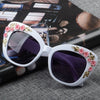 Queen Cat Eye Sunglasses for Women Rose Flower Vintage Girls Oculos De Sol Oversize Brand Design Women Sun glasses