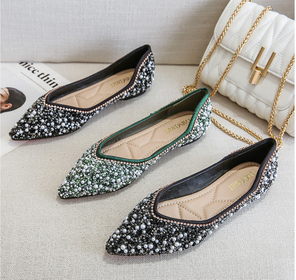 Zoloss Rhinestone Flat Bling Diamonds Bridal Shoes