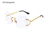 Cat Eye Eyeglasses Women Sunglasses Rimless Clear Eyewear Frame Purple Gradient Elegant Optics Rimless Lady Oversized lunette