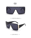 Square Sunglasses Oversized Metal Frame Vintage Glasses Men Shades Retro Gradient Colors