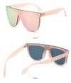 Fashion Unique Rivet Square Sunglasses Women Designer Flat Top Oversized Pink Sun Glasses
