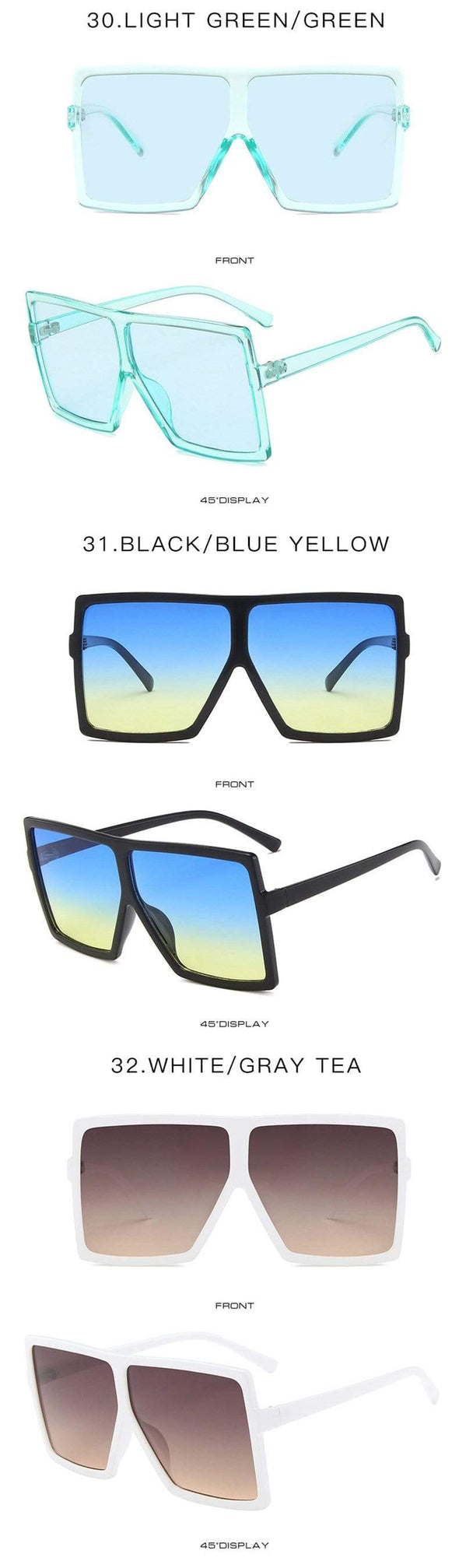Oversized Square Sunglasses Women  Vintage Siamese Sunglasses Women Luxury Brand Sun Glasses for Men