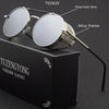 Classic Gothic Steampunk Sunglasses Polarized Men Women Brand Designer Vintage Oval Metal Frame Sun Glasses UV400