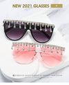 2021 Vintage Fashion Luxury Brand Designer Diamond Sunglasses Women Crystal Rhinestone Frame Sun Glasses For Female Ladies UV400