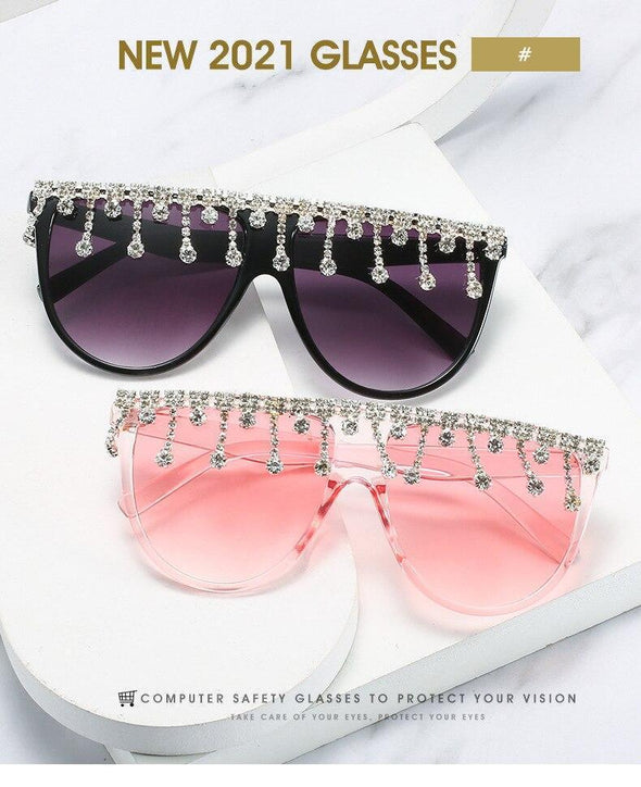 2021 Vintage Fashion Luxury Brand Designer Diamond Sunglasses Women Crystal Rhinestone Frame Sun Glasses For Female Ladies UV400