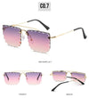 Vintage Women Sunglasses Cutting Lens Gradient Glasses Lace Rectangle Sun Glasses For Ladies Metal Frame Lunette