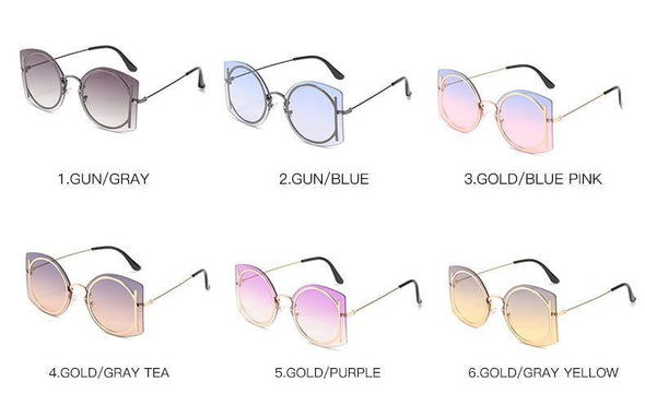Vintage Rimless Women Men Luxury Brand Designer Sun Glasses