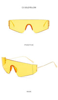 Trend One Piece Rimless Sunglasses Women Men Brand Designer Oversized Goggle Sun Glasses For Men UV400 Eyeglasses