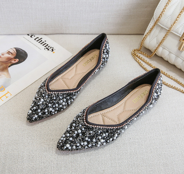 Zoloss Rhinestone Flat Bling Diamonds Bridal Shoes