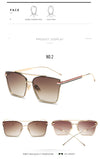 Fashion Flat Top Oversize Square Sunglasses Women Big Frame Luxury Brand Sun Glasses For Female Male