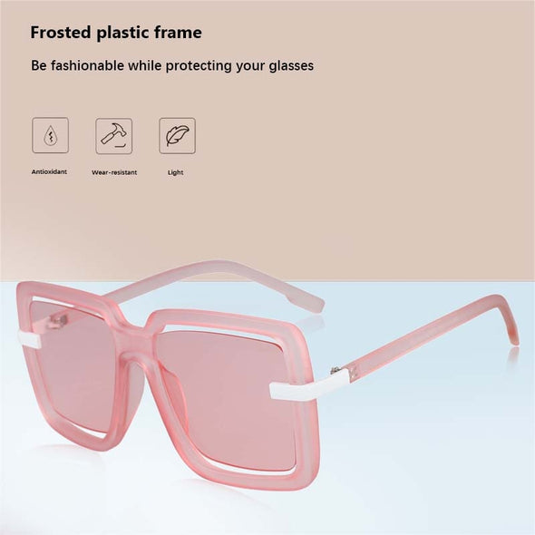 Oversized Square Hollow Luxury Frame Sunglasses Brand Designer Men Women Fashion Shades Uv400 Vintage Glasses