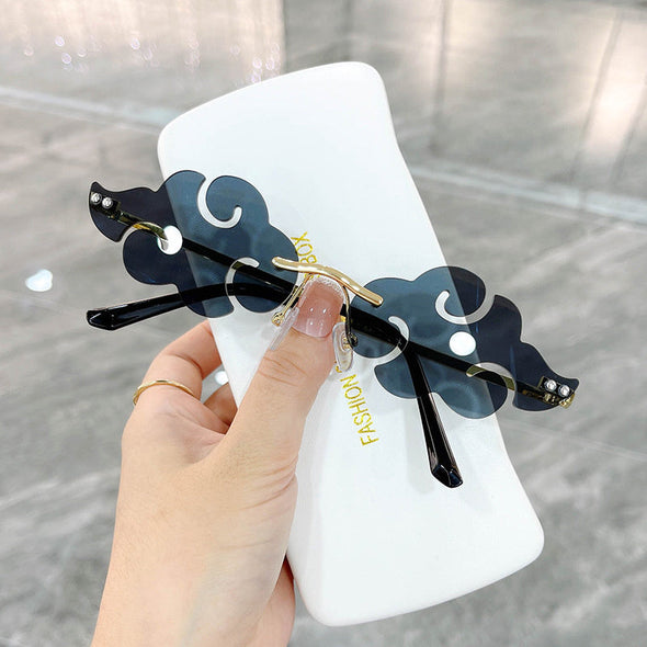 Hot Sales Cloud Rimless Sunglasses Women Men Brand Designer Sun Glasses Vintage Fashion Funny Shades Retro Eyewear