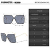 Fashion Square Sunglasses Women Designer 2021 Trend New Alloy Frame Oversize Gradient Shades