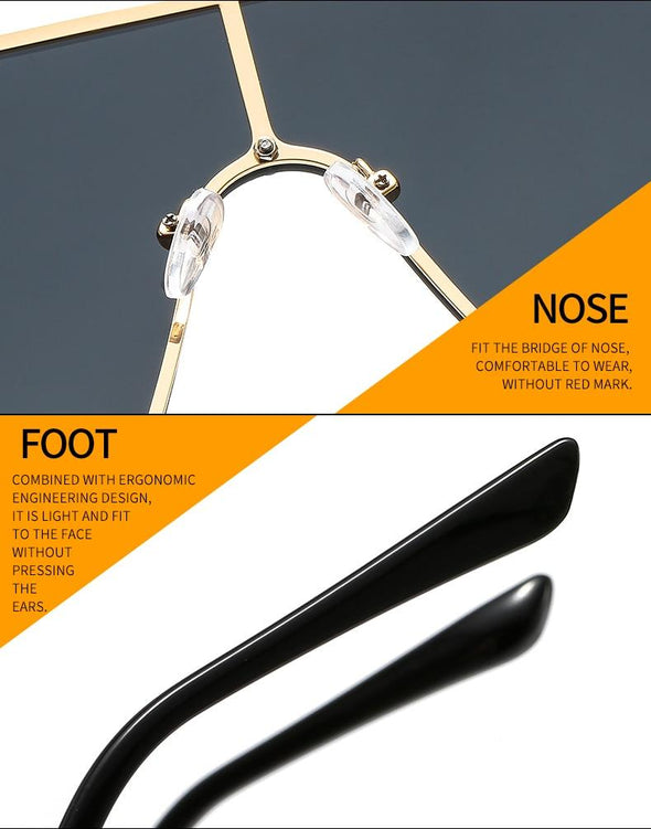New Men Women Goggle PC Gradients Lens Golden Frame Sunglasses