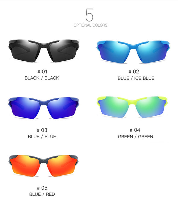Men Mirror Red Sunglasses Black Frame Sports Goggles Women Cycling UV400 Unisex Bicycle Riding