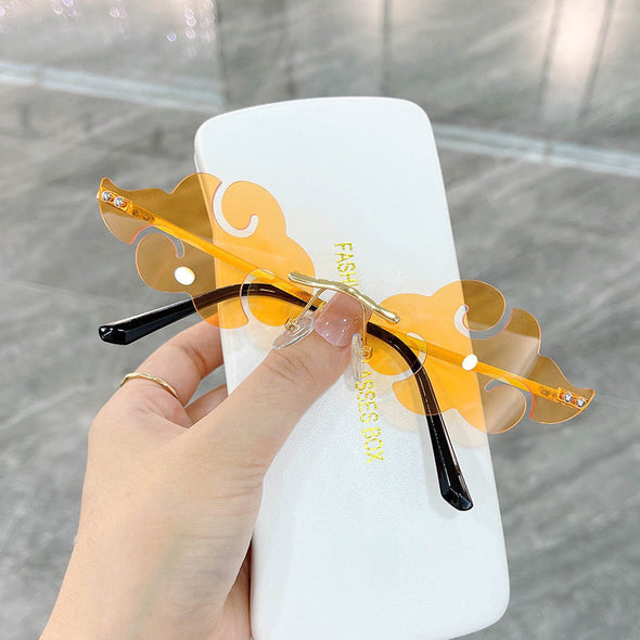 Hot Sales Cloud Rimless Sunglasses Women Men Brand Designer Sun Glasses Vintage Fashion Funny Shades Retro Eyewear