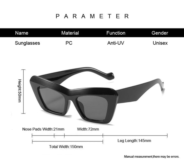 Cat Eye Designer Sunglasses Women  Fashion Design Retro Sun Glasses Female Vintage Square Lady