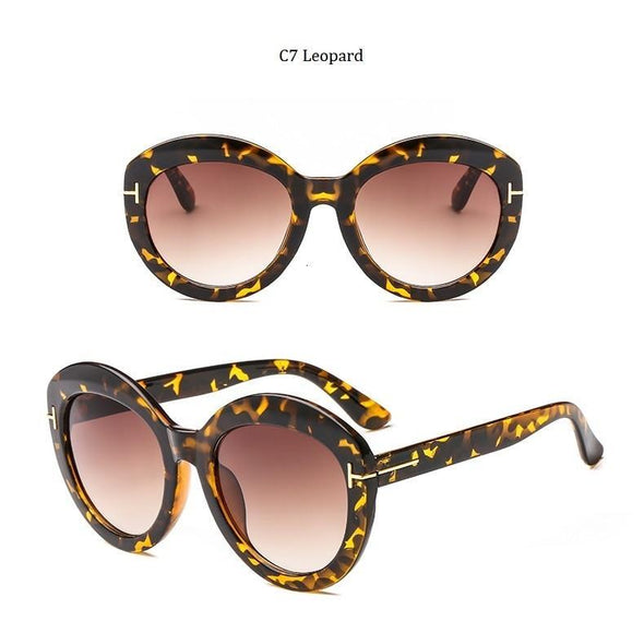 Fashion Sunglasses Women Designer Vintage Round T Sun Glasses Female Eyewear Gradient Frame Shades Men