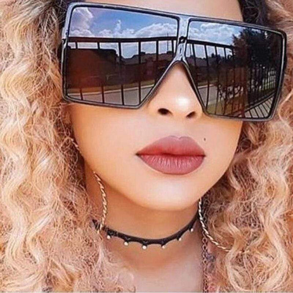 Oversized Square Sunglasses Women  Vintage Siamese Sunglasses Women Luxury Brand Sun Glasses for Men