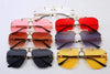 Oversized Frameless Sunglasses Ladies Women Luxury Metal Punk Sun Glasses Men Brand Design UV400 Goggles
