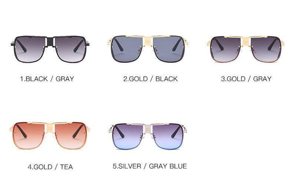 New Luxury  Women  Rectangle Metal Rimless Sun Glasses
