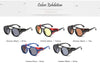Leather Retro Rivet Round Punk Sunglasses Men Vintage Steampunk Shades Women