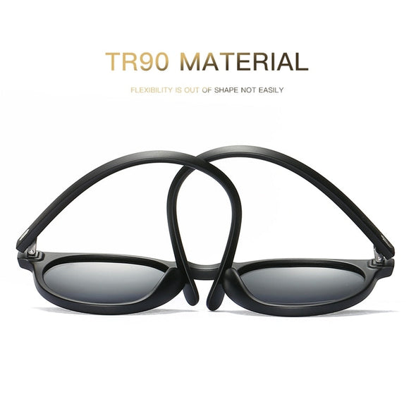 Brand Vintage Designer Polarized Sunglasses For Men Traveling Unisex TR90 Round Sun Glasses Driving Eyewear