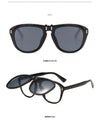 2021 Fashion Pilot Style Double Layer Sunglasses Flip Up Clamshell Brand Design Sun Glasses
