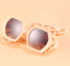 Fashion Punk Square Sunglasses Women Vintage Unique Chain Polygon ]Female Shades Large Frame