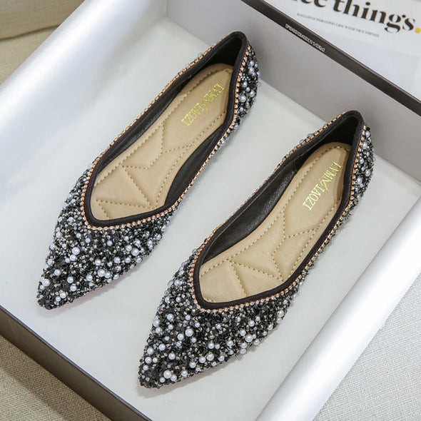 Zoloss Rhinestone Flat Bling Diamonds Bridal Shoes