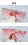 2021 Vintage Fashion Luxury Brand Designer Diamond Sunglasses Women Crystal Rhinestone Frame Sun Glasses For Female Ladies UV400