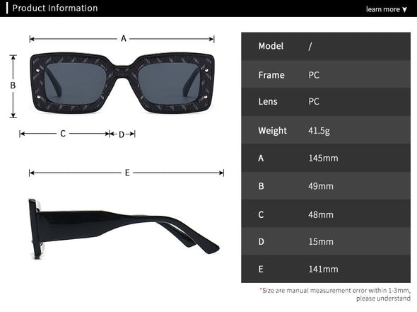Rectangle Sunglasses Women Luxury Brand Designer  Men UV400 Square Shades Fashion Eyewear