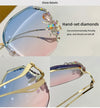 Diamond Sunglasses Women UV400 Rimless Vintage Sun Glasses Rhinestone Retro Sunglass Luxury Designer