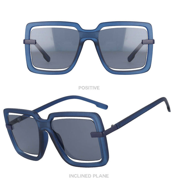 Oversized Square Hollow Luxury Frame Sunglasses Brand Designer Men Women Fashion Shades Uv400 Vintage Glasses