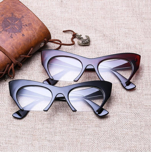 Fashion Retro Half frame Cat eye Women Glasses Frame Can Be Equipped with Myopia Prescription Lens Men Glasses Frame