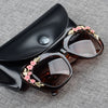 Queen Cat Eye Sunglasses for Women Rose Flower Vintage Girls Oculos De Sol Oversize Brand Design Women Sun glasses