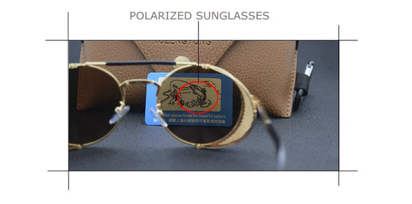 Classic Gothic Steampunk Sunglasses Polarized Men Women Brand Designer Vintage Oval Metal Frame Sun Glasses UV400