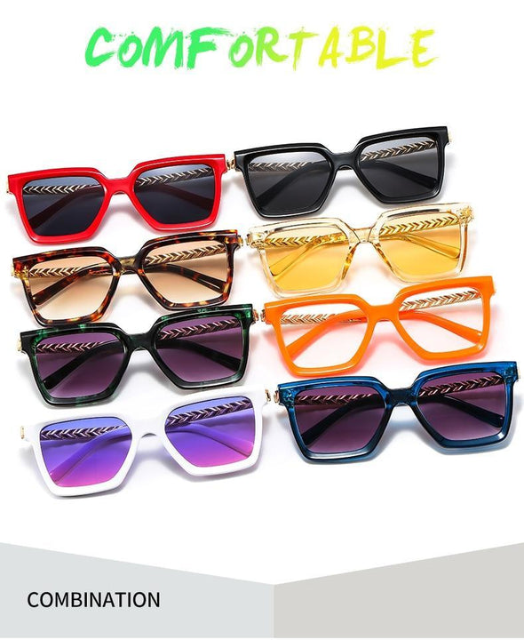 2021 New Fashion Cat Eye Sunglasses Women Men Leopard Black Gradient Lens Metal Luxury Frame Brand Designer Square Sunglasses