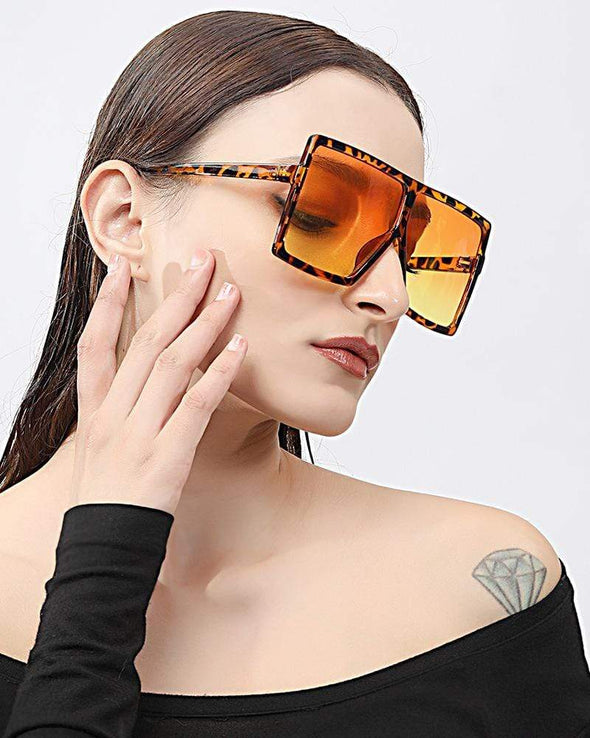 Oversized Square Sunglasses Women  Vintage Siamese Sunglasses Women Luxury Brand Sun Glasses for Men