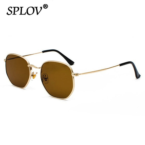 Men Women Sunglasses Square Polygon Sun Glasses Brand Designer Retro Shades Metal Frame Eyewear TOP UV400 de sol hombre