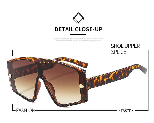 Fashion Shield Sunglasses Men Women Goggle Gradients Lens Frame Vintage Brand Designer Luxury Metal Decorate