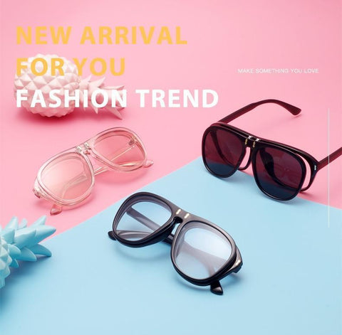 2021 Fashion Pilot Style Double Layer Sunglasses Flip Up Clamshell Brand Design Sun Glasses