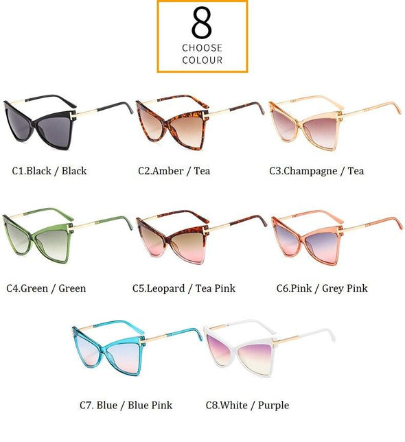Sexy Women's Cat Eye Triangle Sunglasses Metal Fashion Sunglasses